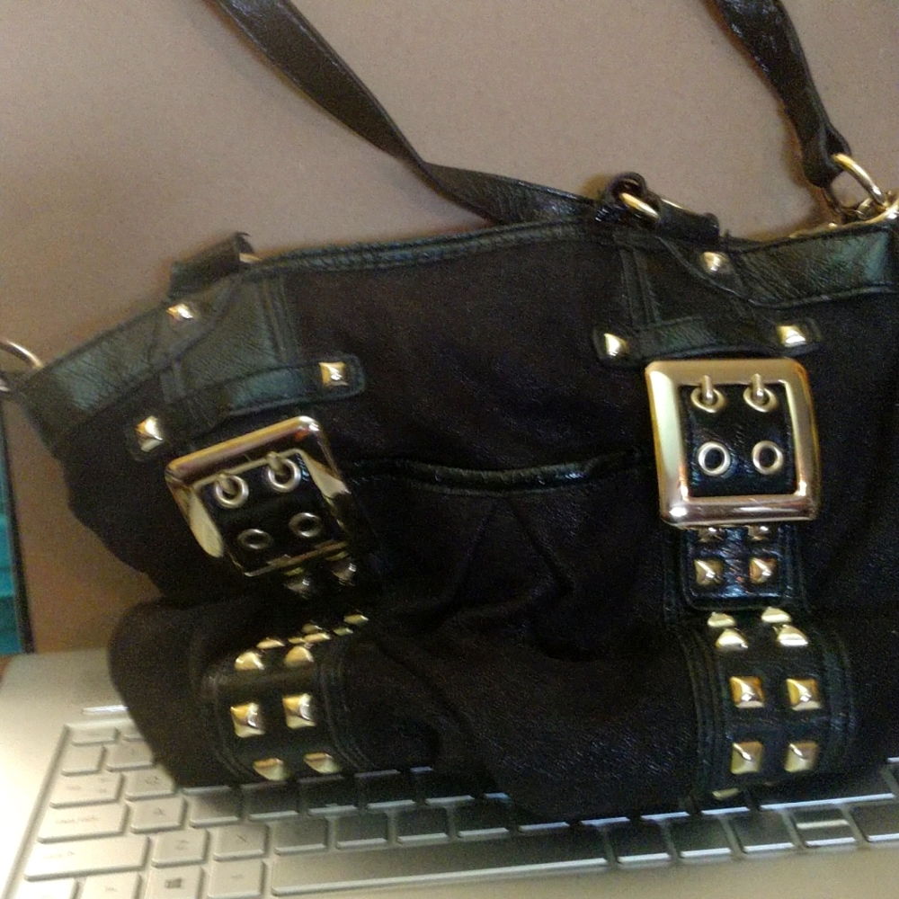 Kathy handbag with purple print lining